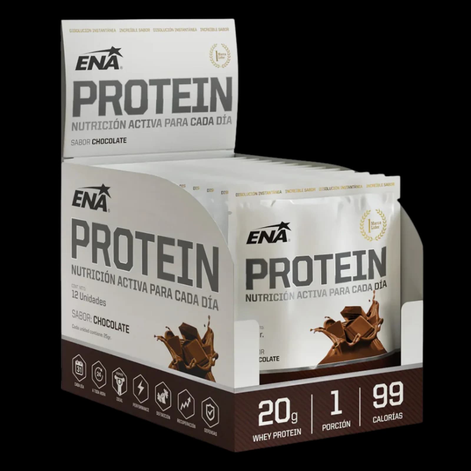ENA Whey Protein Sobres Caja 12 Chocolate