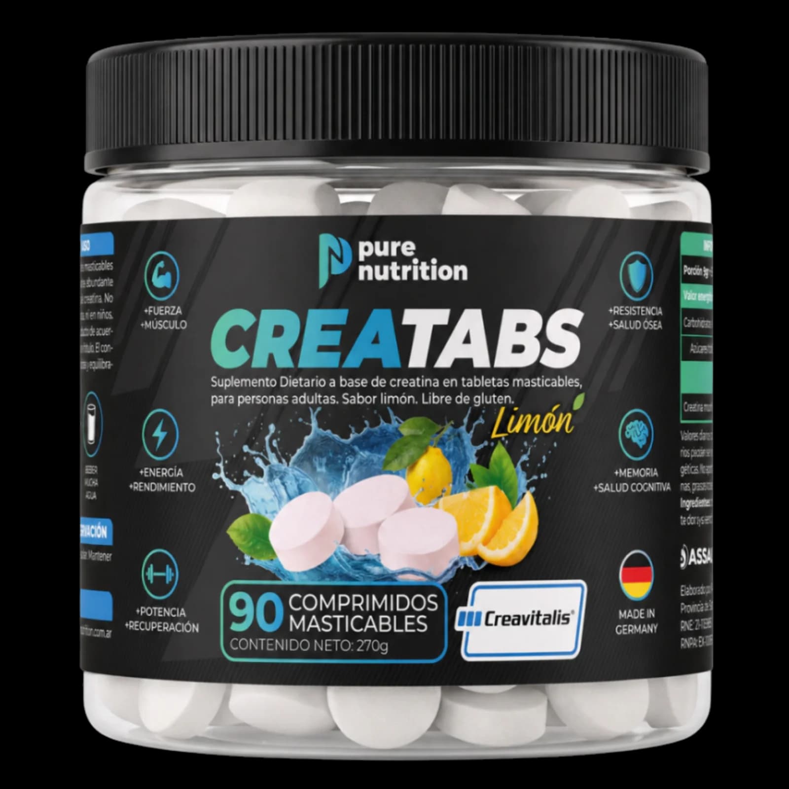 Pure Nutrition Creatina Creatabs Creavitalis Masticable 90 tabletas