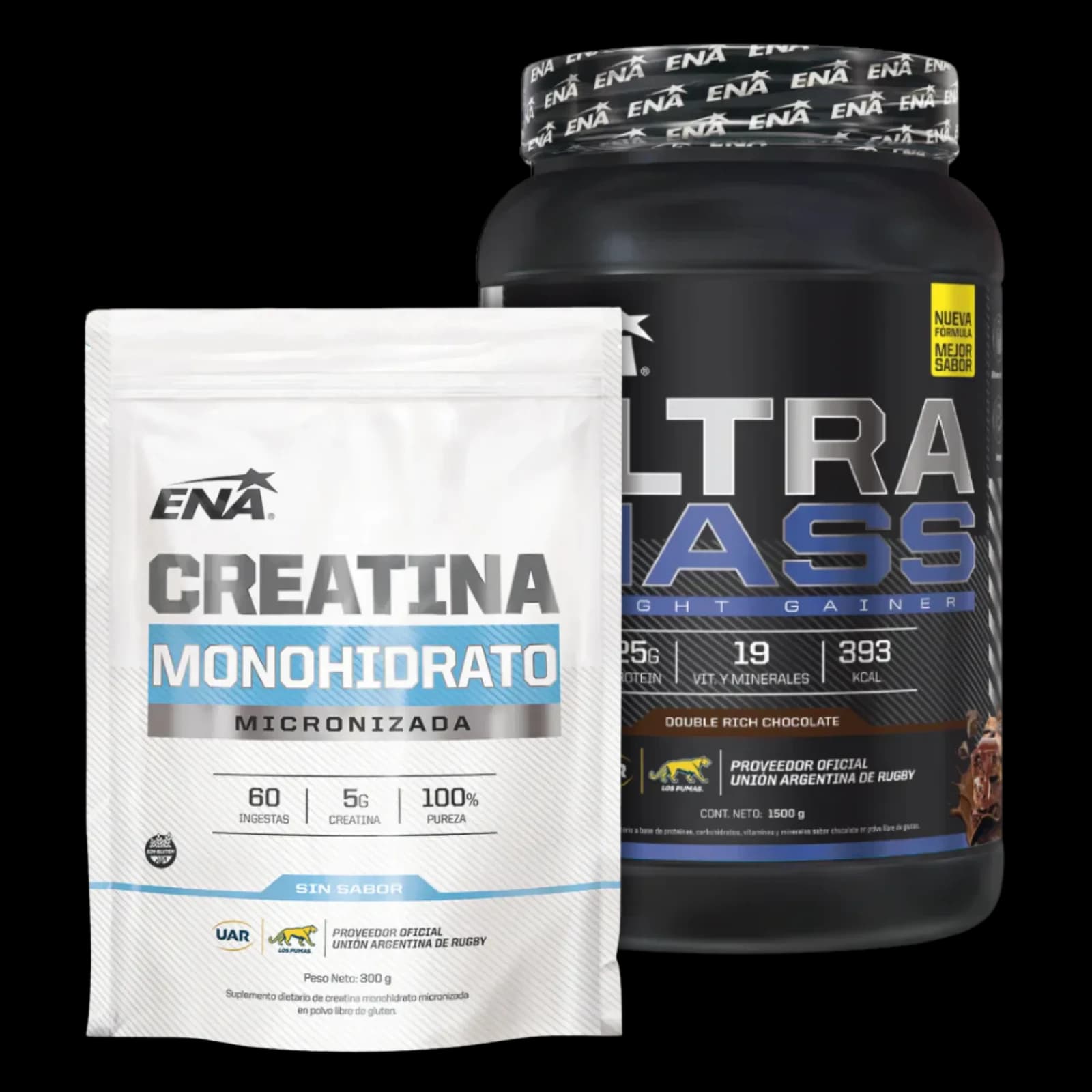Combo ENA Ultra Mass Weight Gainer 1.5Kg + Creatina 300g