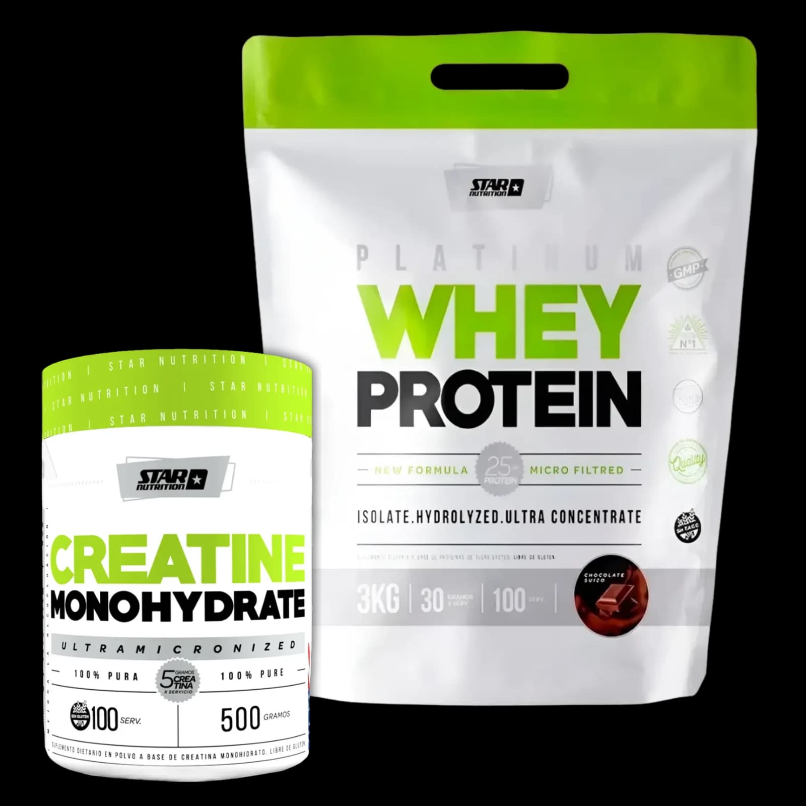 Combo Star Nutrition Whey Protein 3kg + Creatina 500g